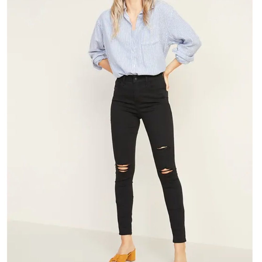High-Waisted Distressed Rockstar Super Skinny Jean